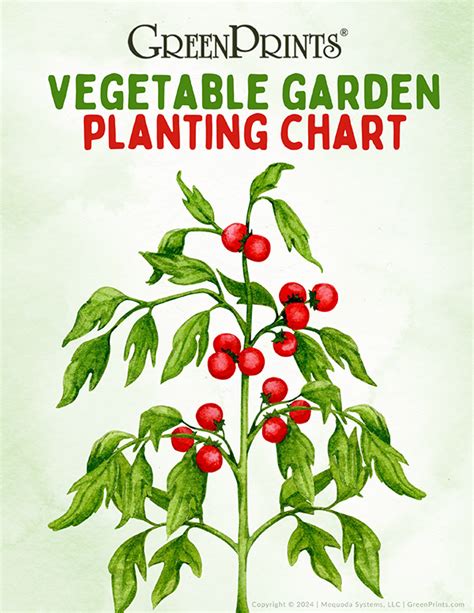 Vegetable Garden Planting Chart Freebie Greenprints