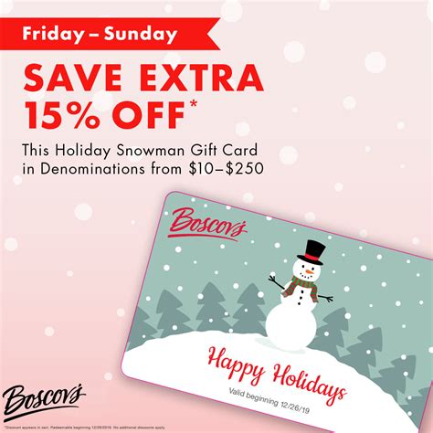 Boscov's Holiday Gift Card Sale - Sangertown Square