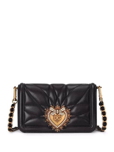 Dolce Gabbana Small Devotion Quilted Nappa Leather Shoulder Bag