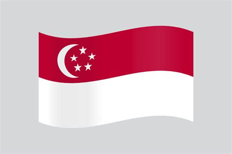 Official vector Singapore flag design 41023503 Vector Art at Vecteezy