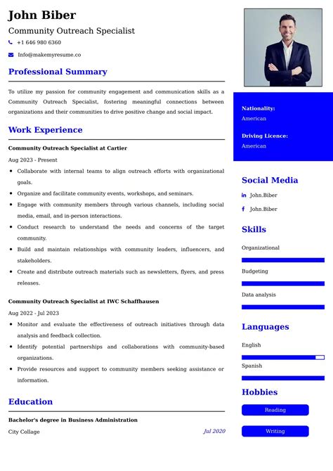 Community Outreach Specialist Resume Examples Australian Format And Tips