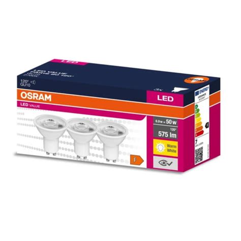 3x Żarówka LED VALUE LED GU10 6 9W 827 575lm OSRAM OSRVALU7523 HALOGEN