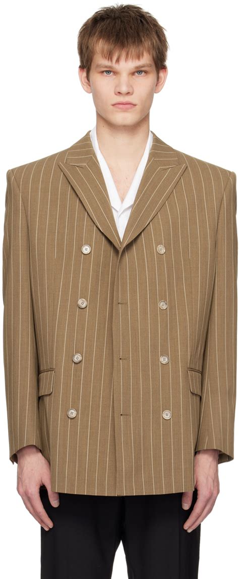 Brown Pinstripe Blazer By Filippa K On Sale