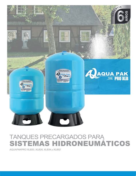 Tanque precargado para hidroneumático 20 gl Diafragma AQUA PAK serie