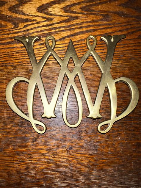 Vintage Brass Virginia Metalcrafters Trivet Vm Hot Plate Large