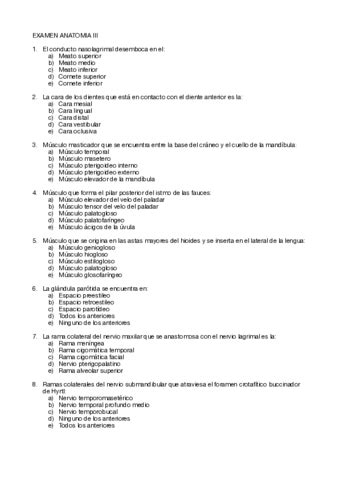 EXAMEN ANATO III Pdf