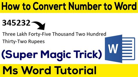 Ms Word Tutorial Convert Number To Words In Microsoft Word Document