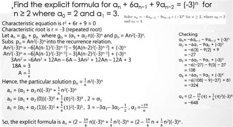 Non Homogeneous Recurrence Relations The Math Doctors