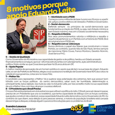 Vice Presidente Do Psdb De Sp Declara Apoio A Eduardo Leite Melhor Via