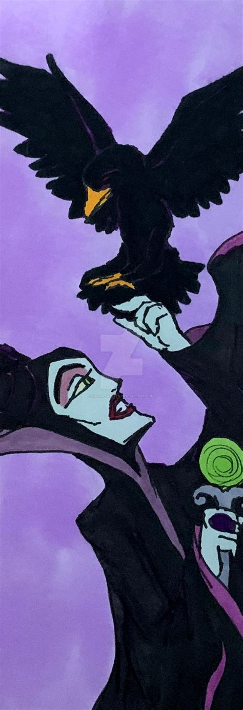 Maleficent With Her Crow Bookmark by InkArtWriter on DeviantArt