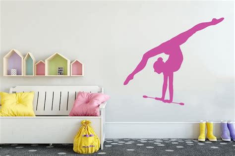 Gymnastics Wall Decal Gymnast Wall Sticker Gymnastics Decor Etsy