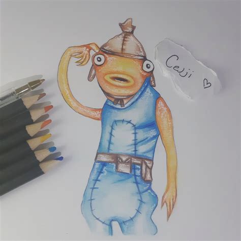 Fishstick pencil drawing. : r/FortNiteBR