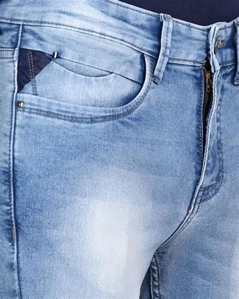 Buy Mens Blue Washed Slim Fit Jeans For Men Blue Online At Bewakoof