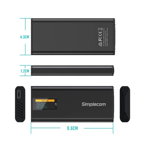 Simplecom Se Nvme Sata M Ssd To Usb C Enclosure With Smart Led