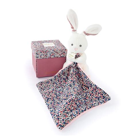 Doudou Mouchoir Boh Aime Lapin Rose