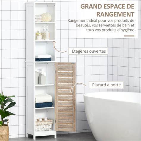 Meuble Colonne Rangement Salle De Bain Style Cosy Dim 34L X 26l X 172H