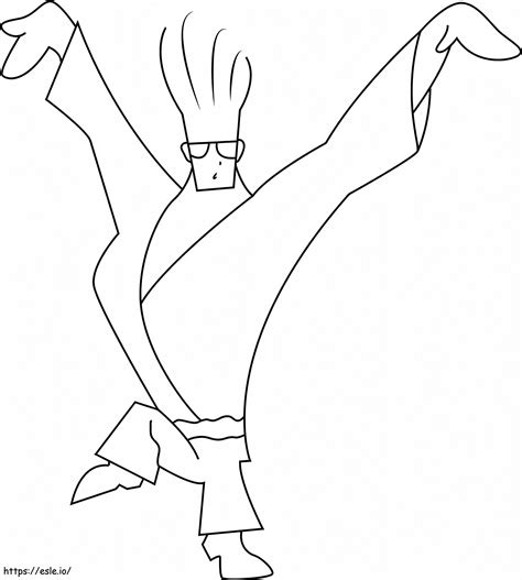 Karate Johnny Bravo coloring page