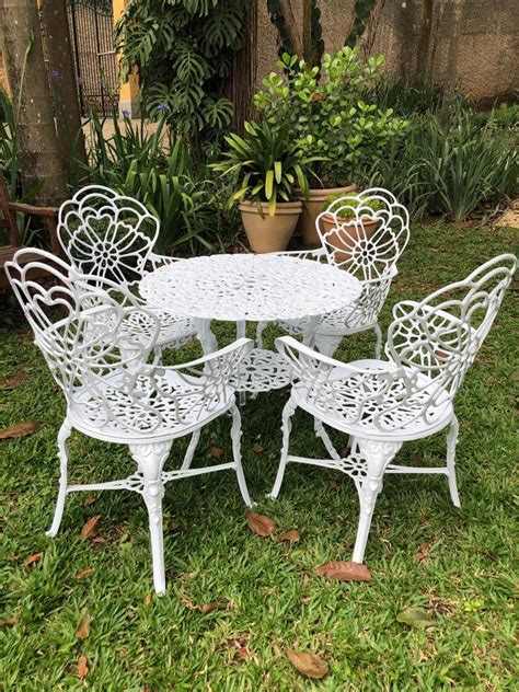 Conjunto De Cadeiras 1 Mesa Jardim Aluminio Fundido R 1 248 98 Em