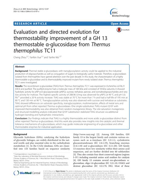 PDF Evaluation And Directed Evolution For Thermostability Improvement