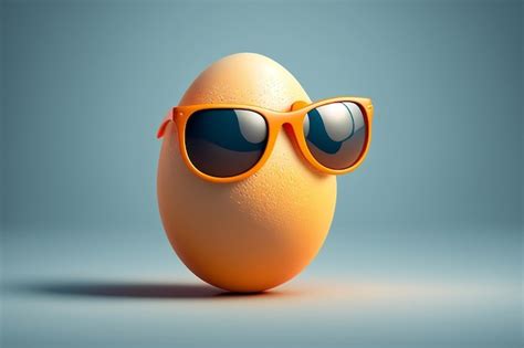 Premium Photo | Egg wearing sunglasses AI