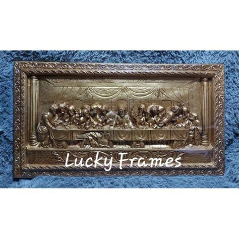 The Last Supper Wall Decor With Frame 64cm X 117cm Lazada PH