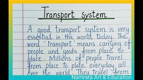 Short Note On Transport System In 100 Words Short Essay On Transport