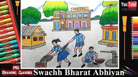 How To Draw Swachh Bharat Abhiyan Drawing I Paramparik Bharat Drawing I