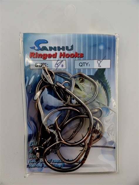 Ringed Circle Hooks X Strong Size Black Nickel Fishing