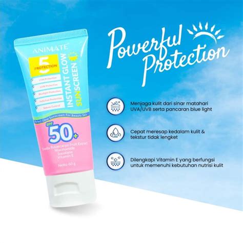 Animate Instant Glow Sunscreen Spf Uva Uvb Protection Proteksi