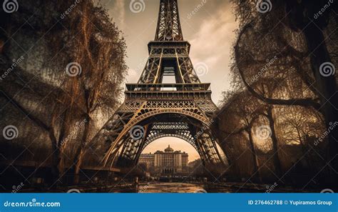 Majestic Eiffel Tower At Sunset In Paris Stock Photo Cartoondealer