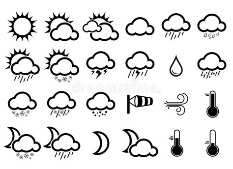 Sistema Del Icono Del Tiempo Meteorología Y Símbolo Del Clima