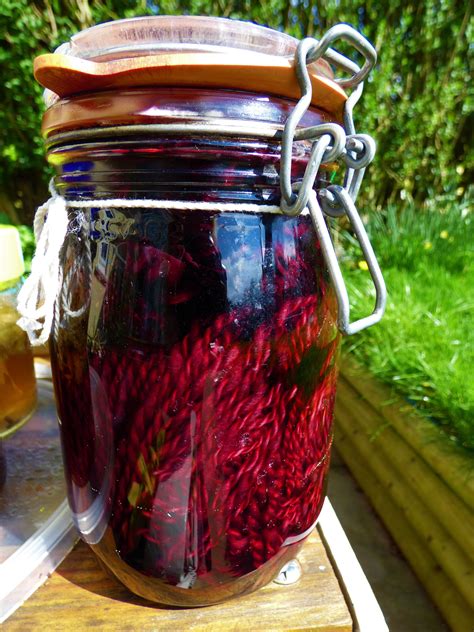 Solar Dyeing Using Hibiscus Flowers On Handspun Organic Merino Wool Eco