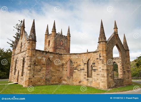 Ruins of Church in Port Arthur Historic Jail Stock Photo - Image of ...