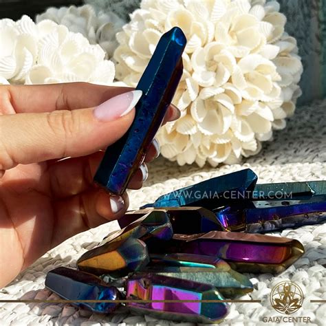 Titanium Aura Crystal Polished Point Usa Gaia Center Crystal Shop