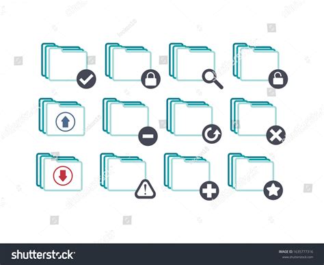 Blue Folder Icons On White Backgroundvector Stock Vector (Royalty Free ...