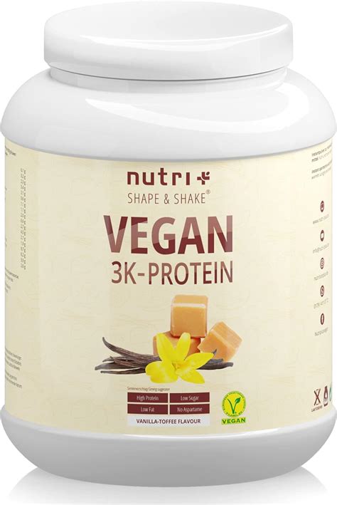 Protein Vegan Vanilla Toffee 1kg 808 Eiweiß 3k Proteinpulver Vanille Karamell