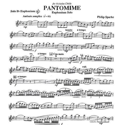 Sparke Philip Pantomime F R Euphonium Klavier