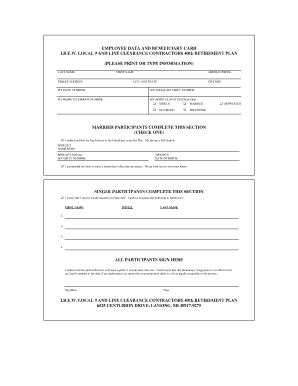 Fillable Online Ibew9lctt Beneficiary Designation Form IBEW Local