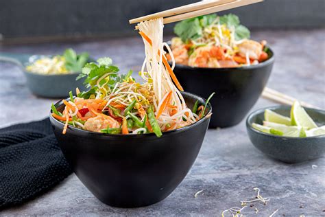 Asiatischer Reisnudelsalat Mit Garnelen Rezept Eat De