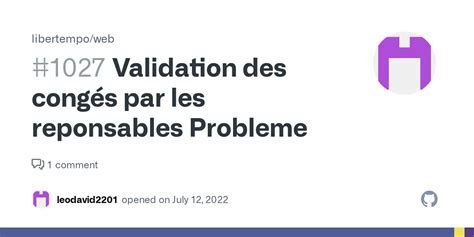 Validation des congés par les reponsables Probleme Issue 1027