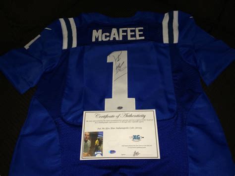 PAT MCAFEE #1 BLUE INDIANAPOLIS COLTS SIGNED AUTOGRAPHED JERSEY-EXACT ...