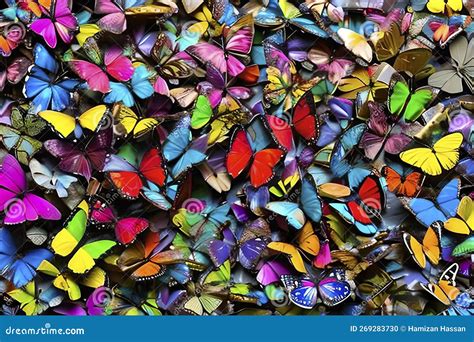 Top View Of Colourful Butterflies Stock Illustration Illustration Of