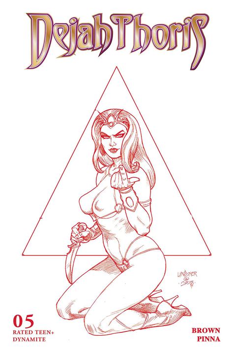 Dejah Thoris Vol 4 5 Cover P Incentive Joseph Michael Linsner Red Line