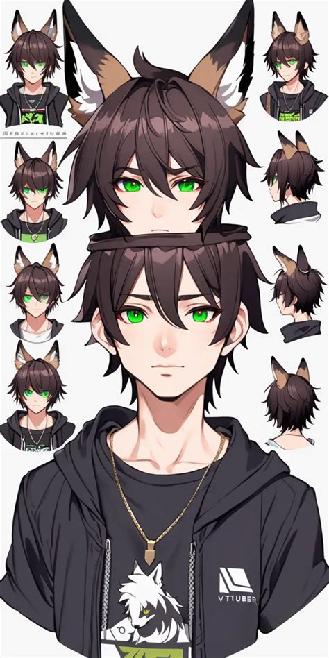 Modern Anime Boy Vtuber With Wolf Ears Vibrant Character Design Muse Ai