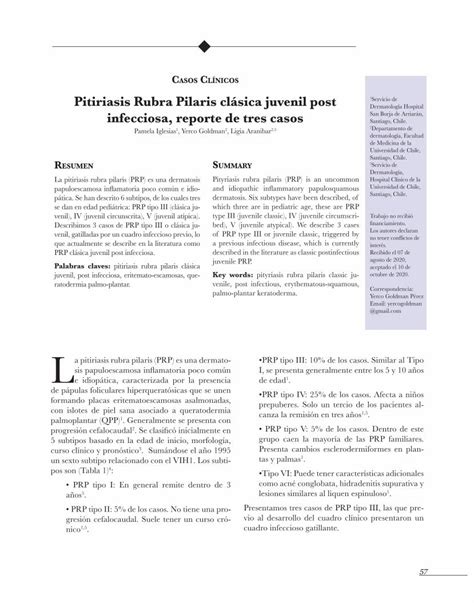 Pdf Caso Clinico Pitiriasis Rubra Pilaris Cl Sica Juvenil