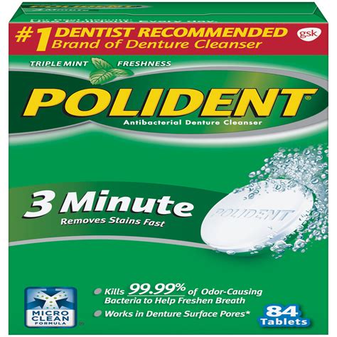 Polident 3 Minute Antibacterial Denture Cleanser Health And Wellness