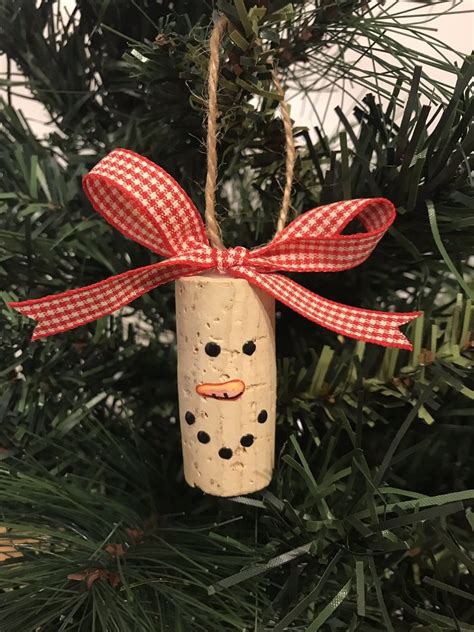 Wine Cork Snowman Ornament And T Bottle Charm Ebay Wine Cork Crafts Christmas Cork