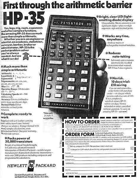 HP 35 The First Handheld Scientific Calculator Old Calculator Old