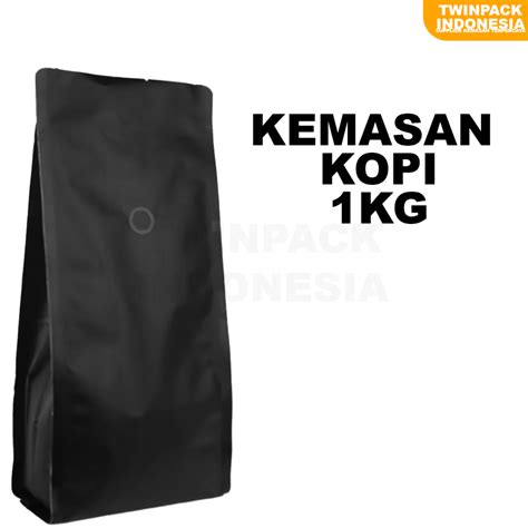 Jual Kemasan Kopi Kg Hitam Gusset Premium Quad Seal Aluminium Foil