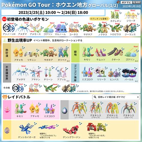 ポケモンgo攻略情報＠ポケマピ On Twitter Go Tour：ホウエン地方 グローバル まとめ画像の1枚目「ゲンシレイド」を